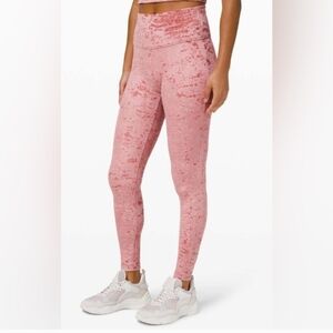 Lululmon Pink Velvet Leggings Size 6